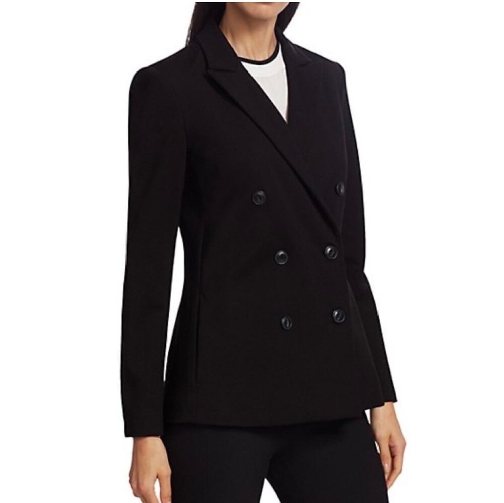 Rag & Bone Nyx Black Stretch Ponte Double Breasted Blazer Size 8